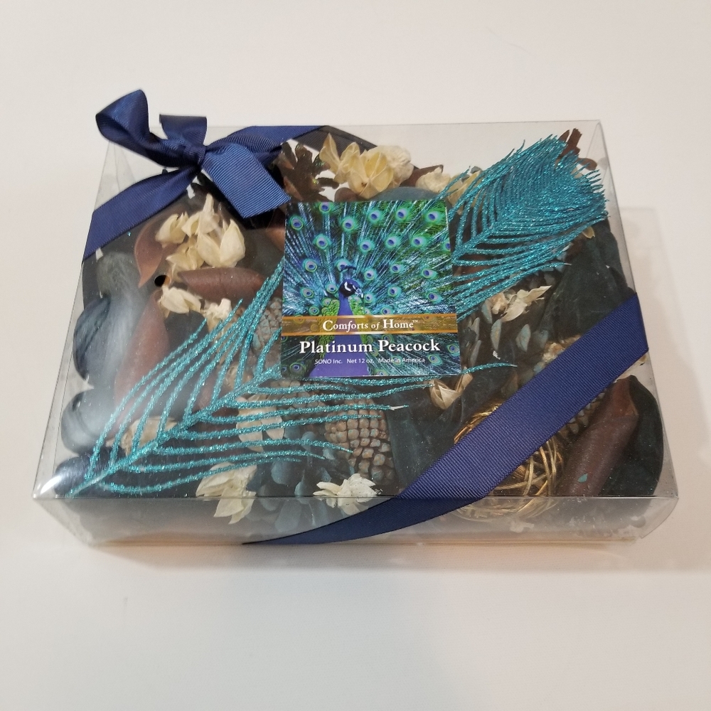 Comforts of Home Platinum Peacock Decor